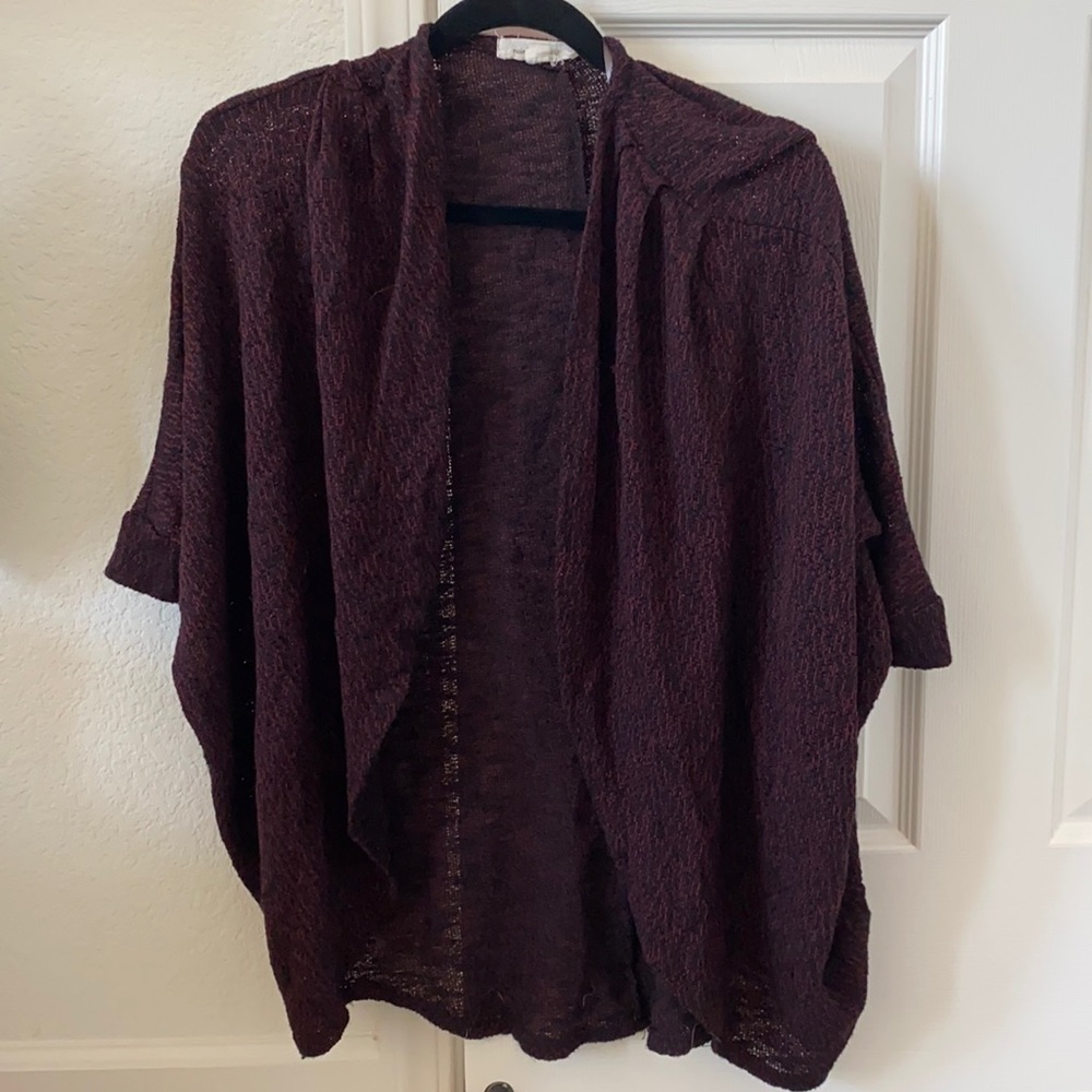 Cardigan Burgandy small painted thread
